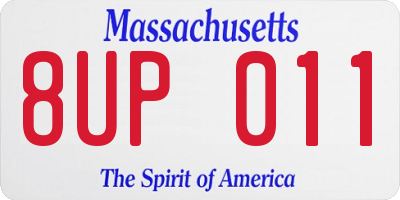 MA license plate 8UP011