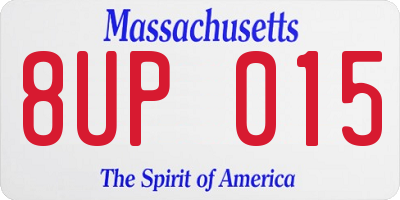 MA license plate 8UP015