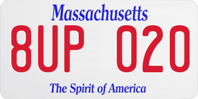 MA license plate 8UP020