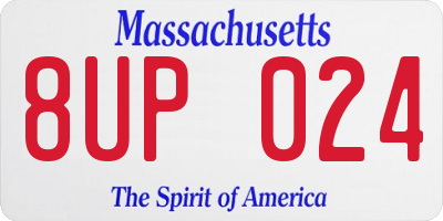 MA license plate 8UP024