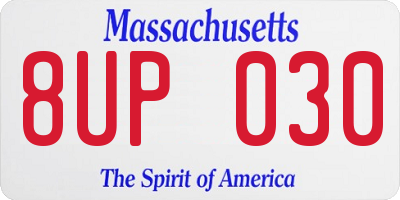 MA license plate 8UP030