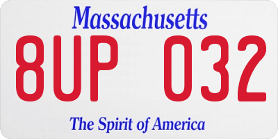 MA license plate 8UP032