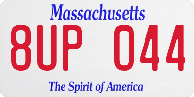 MA license plate 8UP044