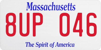 MA license plate 8UP046