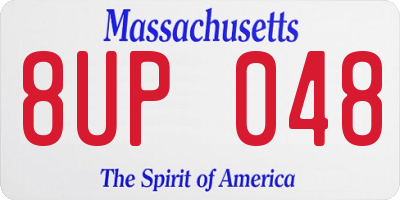 MA license plate 8UP048