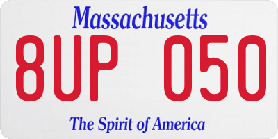MA license plate 8UP050