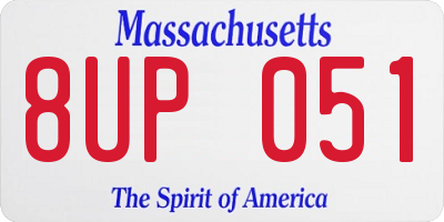 MA license plate 8UP051