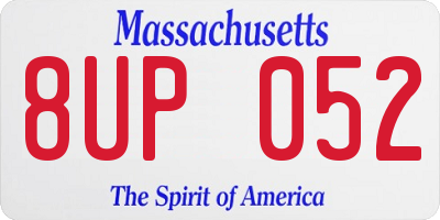MA license plate 8UP052