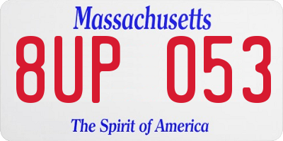 MA license plate 8UP053