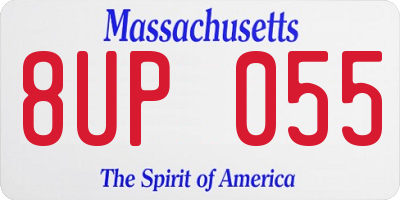 MA license plate 8UP055