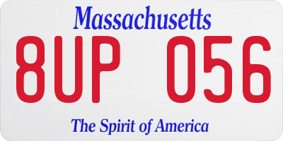 MA license plate 8UP056
