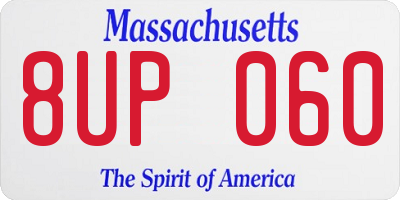 MA license plate 8UP060