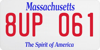MA license plate 8UP061