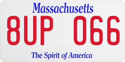 MA license plate 8UP066