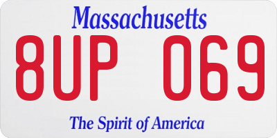 MA license plate 8UP069