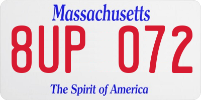 MA license plate 8UP072