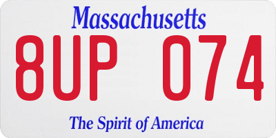 MA license plate 8UP074