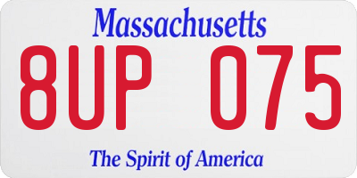 MA license plate 8UP075
