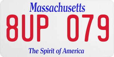 MA license plate 8UP079