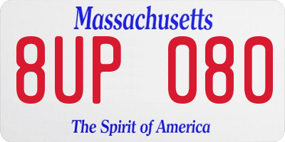 MA license plate 8UP080