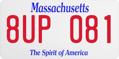 MA license plate 8UP081