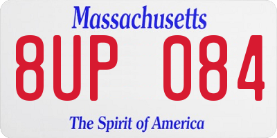 MA license plate 8UP084
