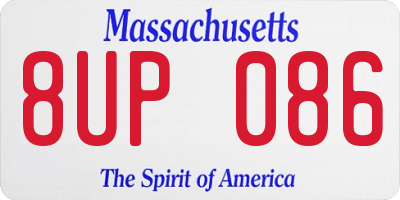 MA license plate 8UP086