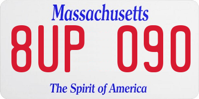 MA license plate 8UP090