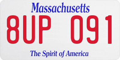 MA license plate 8UP091