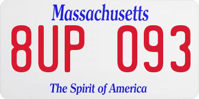 MA license plate 8UP093