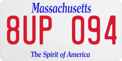 MA license plate 8UP094