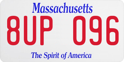 MA license plate 8UP096