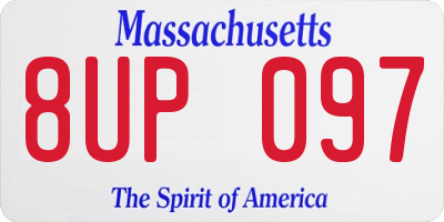MA license plate 8UP097