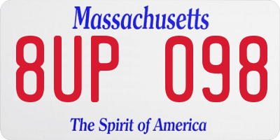 MA license plate 8UP098