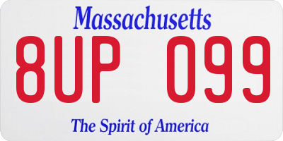 MA license plate 8UP099