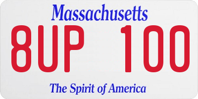 MA license plate 8UP100