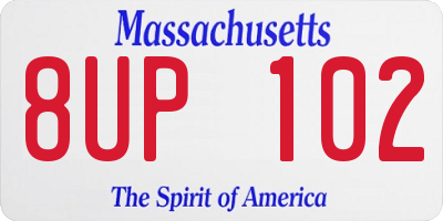 MA license plate 8UP102