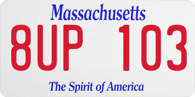 MA license plate 8UP103