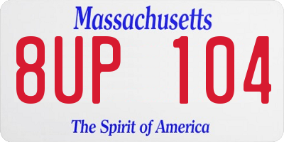 MA license plate 8UP104