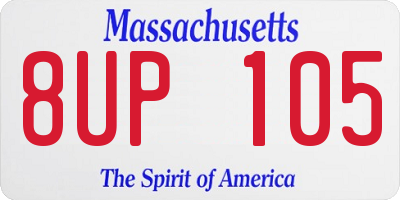 MA license plate 8UP105