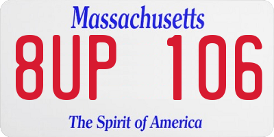 MA license plate 8UP106