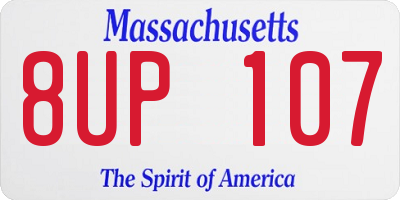 MA license plate 8UP107
