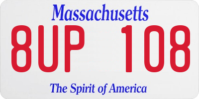 MA license plate 8UP108