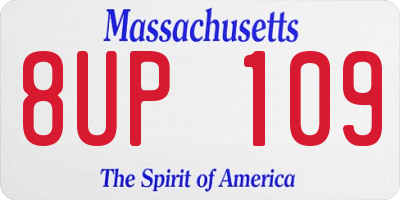 MA license plate 8UP109