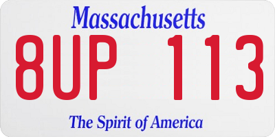 MA license plate 8UP113