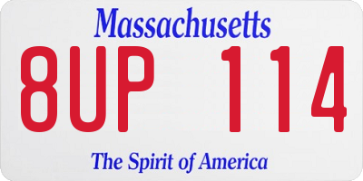 MA license plate 8UP114