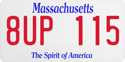 MA license plate 8UP115