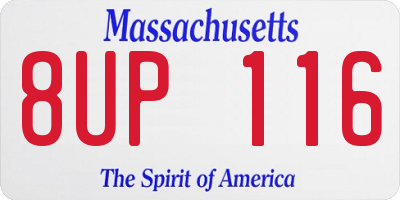 MA license plate 8UP116