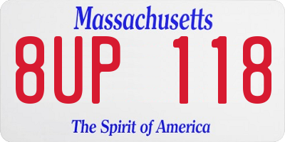 MA license plate 8UP118