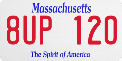 MA license plate 8UP120